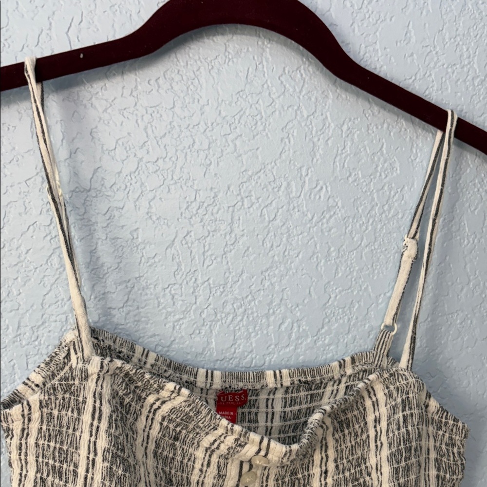 Guess Monochrome Striped Spaghetti Strap front tie top Size S - Picture 6 of 8